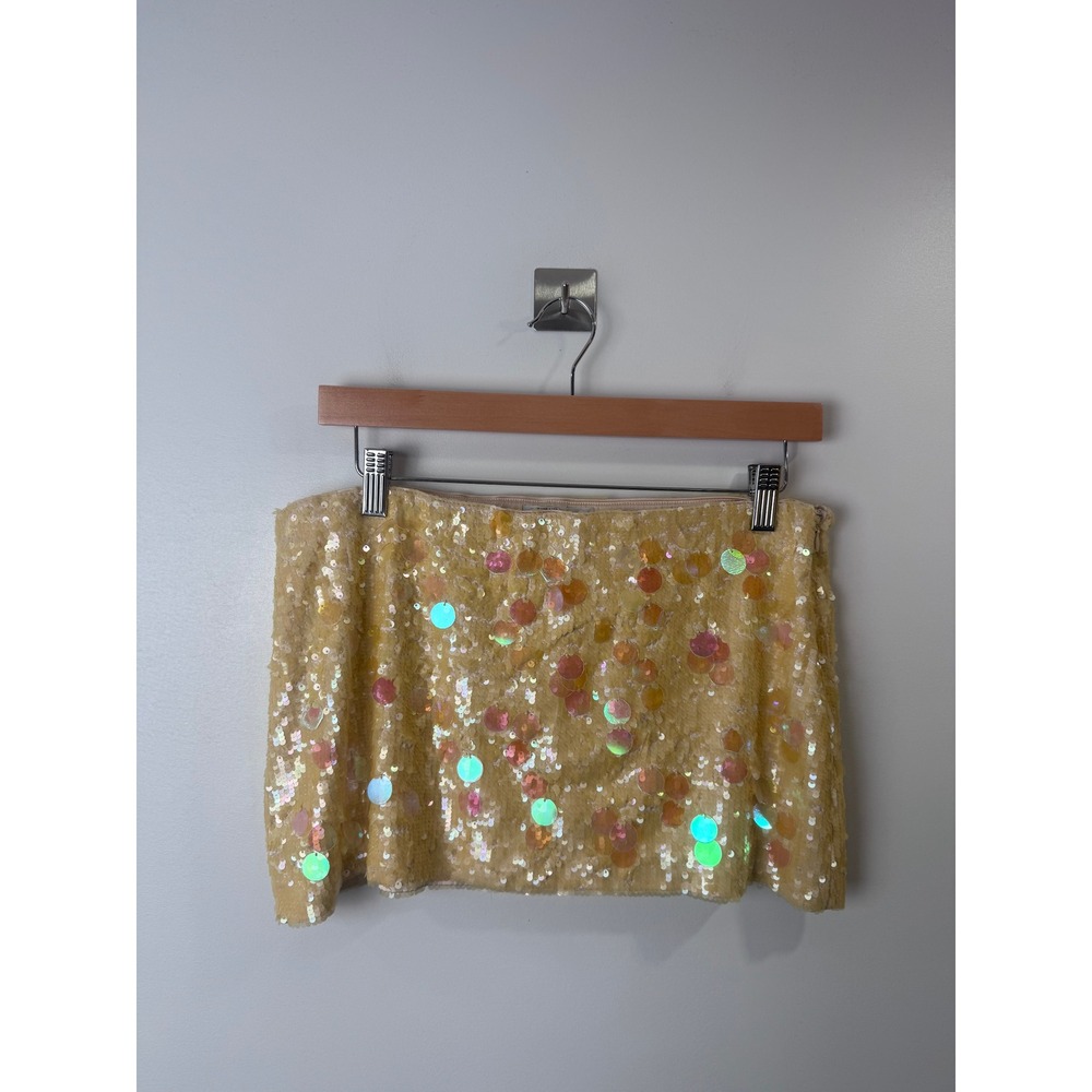 GUIZIO Low Rise Paillette Mini Skirt Disco Concert Size Medium